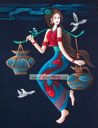 Batik Hanging-chinesische Schönheit 3