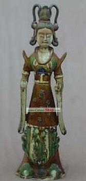 Chinese Classic Archaized Tang San Cai Statue-Tang Dynasty Palace Princess