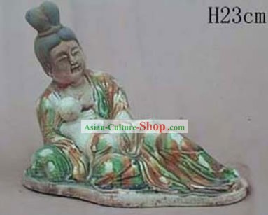 Chinese Classic Archaized Tang San Cai Statue-Tang Dynasty Mother Love
