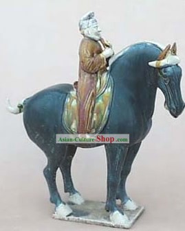 Chino clásico archaized Tang San Cai-Estatua de la dinastía Tang montar negocios