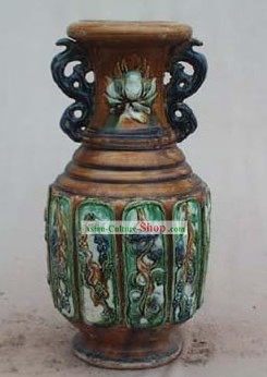Chinês clássico archaized Tang San Cai Estátua-Tang Dynasty Amphora Jar