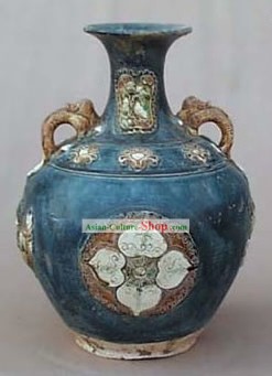 Chinese Classic Archaized Tang San Cai Statue-Song-Dynastie Amphora Jar