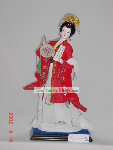 手作り北京シルクの置物人形 - 赤の美しい皇后
