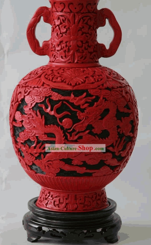 Beijing Palace Lacquer Works-Dragons Bottle