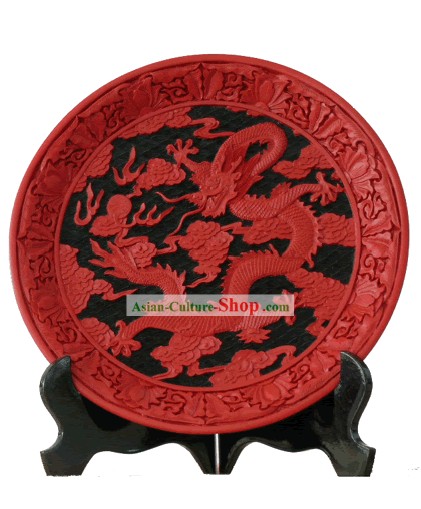 Beijing Palace Lacquer Works-Dragon King Plate