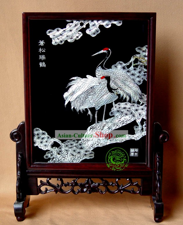 Yang Zhou Lacquer Craft-Longevity Cranes