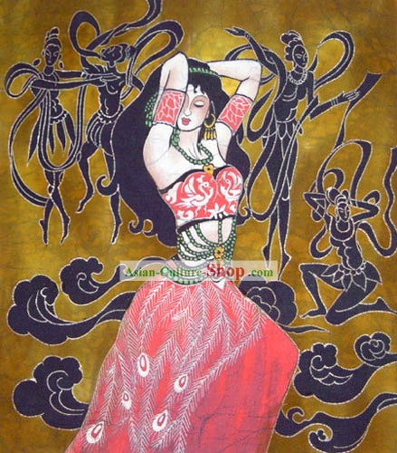 Hand Made Batik Hanging-Dancing Minority Mädchen