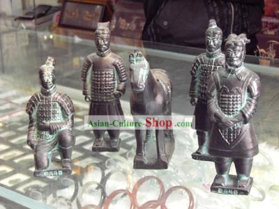 China, Terra Cotta Warrior Cerámica Set (5 Estatuas)