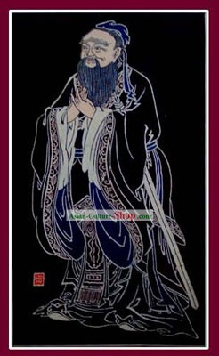 Chinas Hand Made Batik Hanging von Miao Stamm-Konfuzius