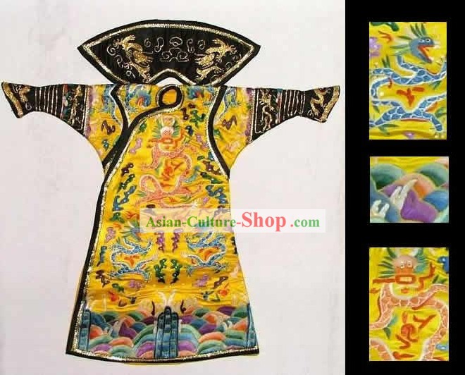100 Percent Hand Made Embroidery Silk Imperial Robe of Chinese Emperor