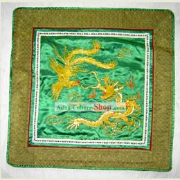 Chinese Classic Hand Made Embroidery Flake-Golden Dragon and Phoenix