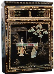Chinesische Palace Lackwaren Cabinet-Tang Dynasty Frauen