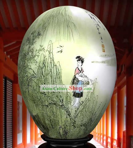 Chinese Wonders Hand Painted Colorful Egg-Ancient Country Girl