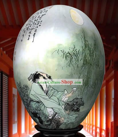 Mão Wonders chineses pintados coloridos Egg-Du Fu Poeta