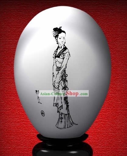 Chinese Wonder Hand Painted Colorful Egg-Xing Lady of The Dream of Red Chamber