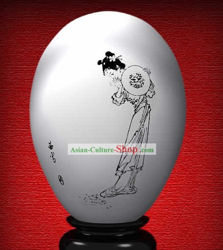Chinese Wonder Hand Painted Colorful Egg-Snow Girl of The Dream of Red Chamber