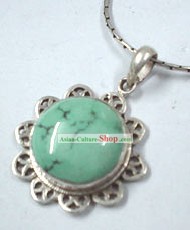 Tibet Silver Green Beryl Necklace