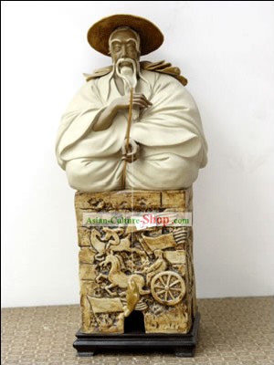 Hand Made Фошань Ши Ван Художественная керамика статуя-Цзян Taigong