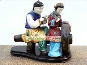 Hand Made Foshan Artistic Ceramics Statue-Ancient Lover