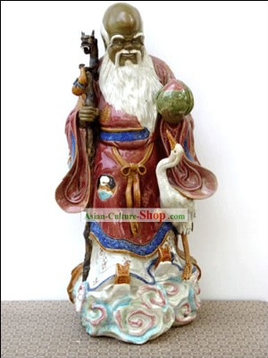Hand Made Shi Wan Ceramics Statue-Bless Healthy