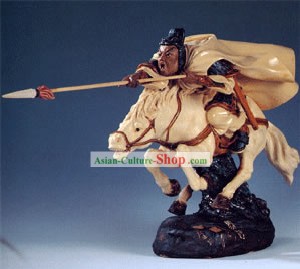 Hand Made Chinese Shi Wan Ceramics Statue-Ancient Brave General:Ma Chao