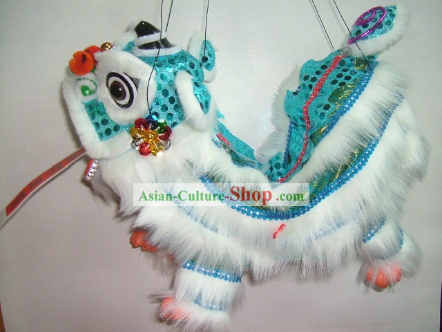 Chinois de marionnettes-Bleu main classique Danse du Lion