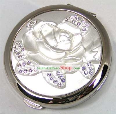 FASN Makeup Mirror-Silver Flower