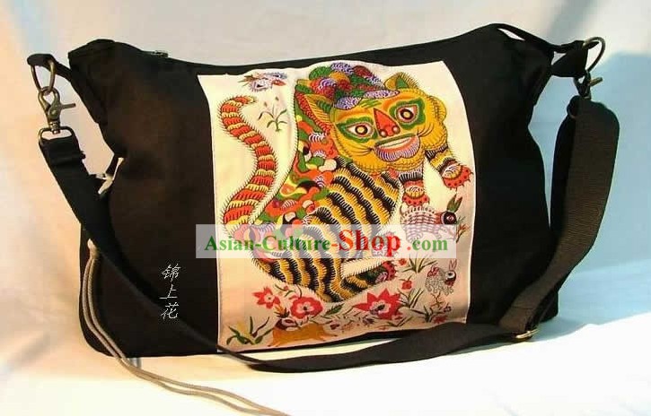 Clásico Batik valiente Tiger lino Bolsa