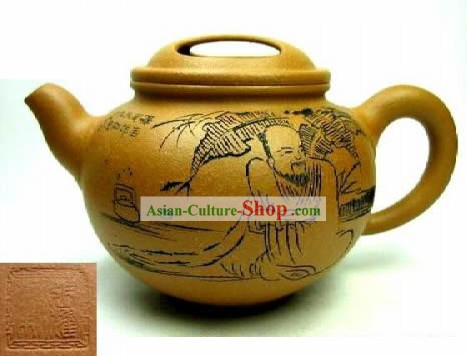 Chinese Hand Made Zisha Teapot-Wise Confucius