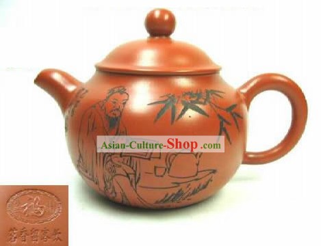 Chinese Classic Hand Made Zisha Teapot-Confucius