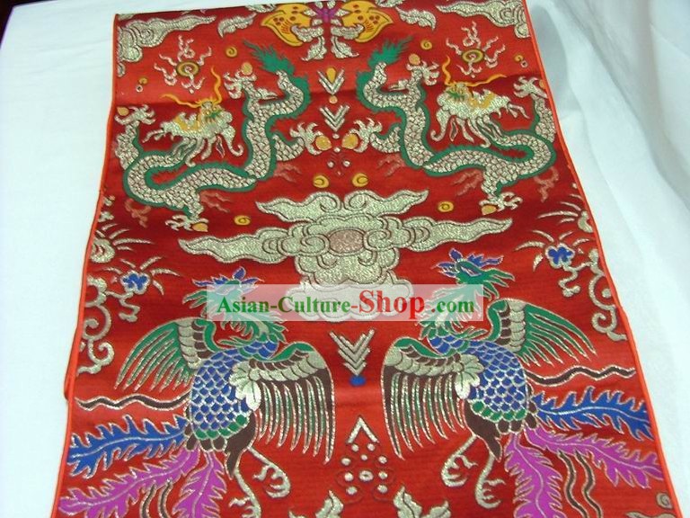 Traditional Dragon and Phoenix Table Runner/Phoenix Scroll