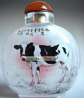 Snuff Bottles With Inside Painting Chinese Zodiac Series-Ox