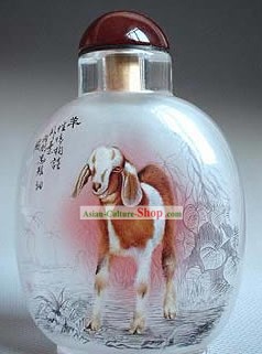 Snuff Bottles With Inside Painting Chinese Zodiac Series-Goat