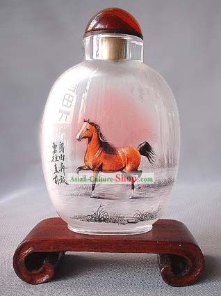 Snuff Bottles With Inside Painting Chinese Zodiac Series-Horse 1