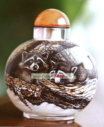 Snuff Bottles With Inside Painting Chinese Animal Series-Palm Civet