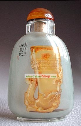 Snuff Bottles With Inside Painting Antique Series-Jade