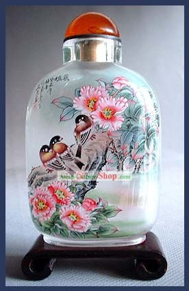 Snuff Bottles With Inside Painting Birds Series-Birds Family Love