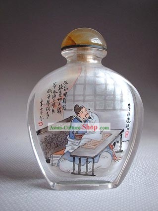 Snuff Bottles With Inside Painting Characters Series-Chinese Most Famous Poet Li Bai