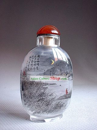 Snuff Bottles With Inside Painting Landscape Series-River Night