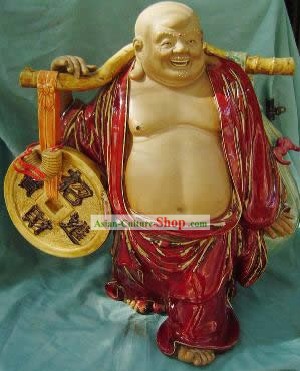 Estatueta de porcelana chinesa de Shi Wan-Dinheiro Monk