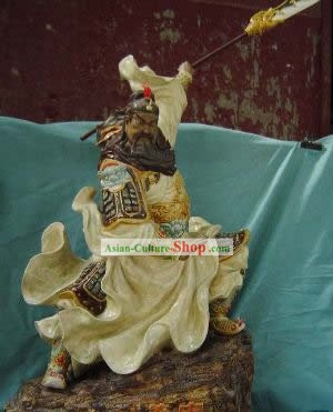 Chinese Porcelain Figurine from Shi Wan-Brave Guan Gong