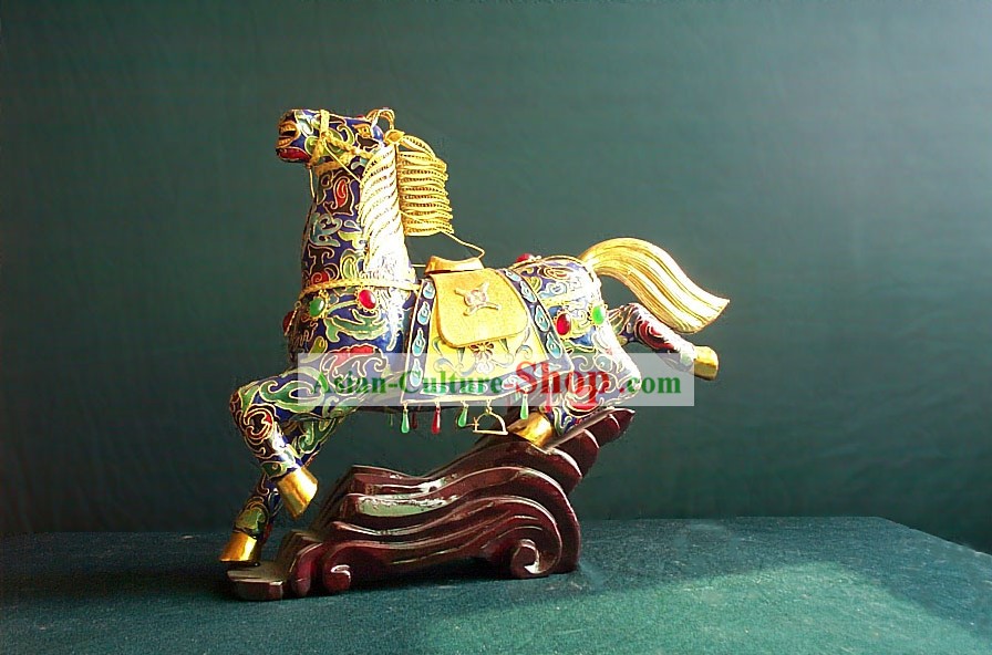 Китайский латунь золото Перегородчатые галопом лошади (нет в наличии)