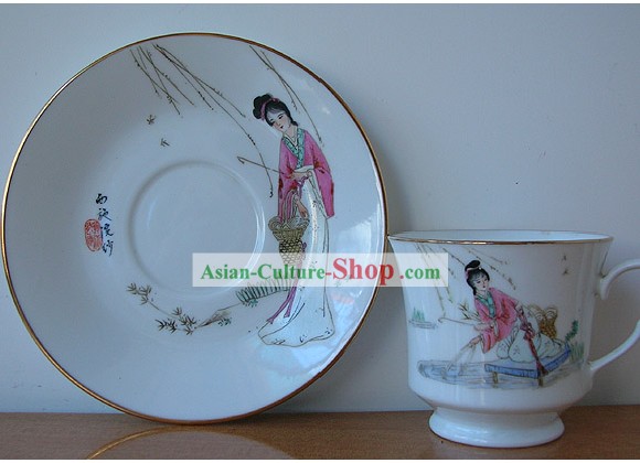 Chinese Old Jingde Town Ceramics Tea Set-Lin Daiyu