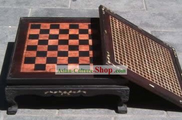 Ajedrez Internacional antiguos, el ajedrez chino y yo-go escritorio de palisandro