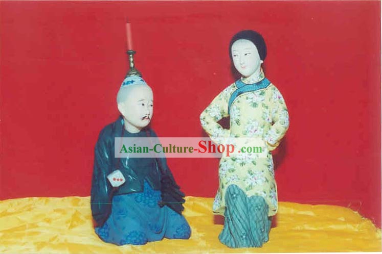 Pintados à mão Artes Escultura de Figurine da argila Zhang-Punir Marido
