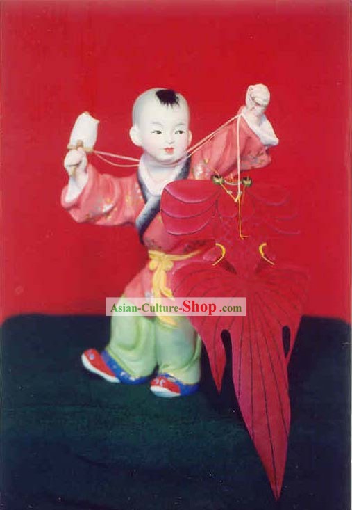 Китайский Ручная роспись Скульптура Искусство Клей Фигурка Шанг-Летающий Kite
