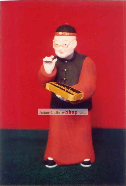 중국어 핸드 클레이의 작은 입상의 조각 예술 장 - 회계 하우스 미스터 페인 티드