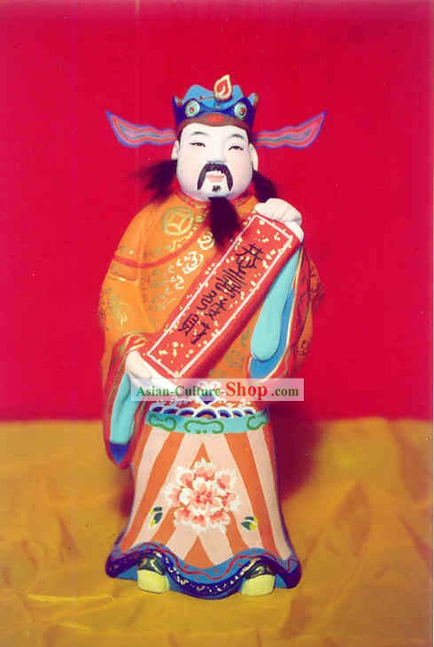 중국 클레이 작은 입상 장 - Mammon (부의 신)의 조각 예술을 페인 티드