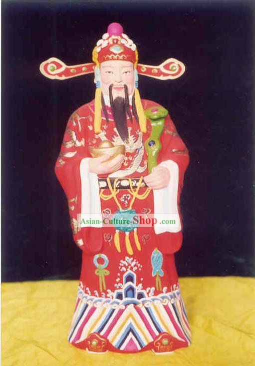 Китайский Ручная роспись Скульптура Искусство Клей Фигурка Шанг-Plutus