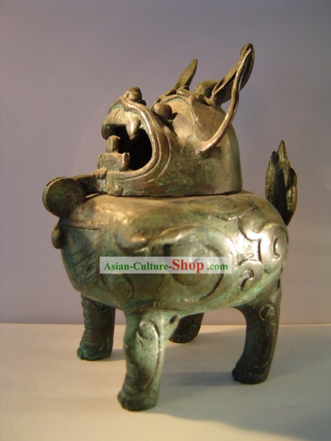 China clássico Archaize Bronze Ware-Kylin (Qi Lin) Chaleira